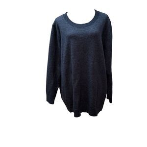 NWT Blue‎ Knit Sweater Long Sleeve Pullover Tunic Twist Back Relaxed Fit